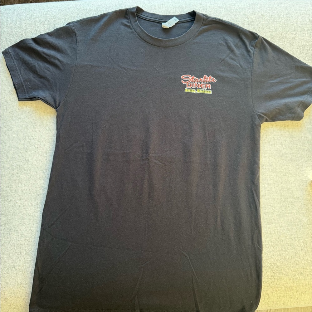 Next Level Apparel Black Tee with Red and Yellow Graphic